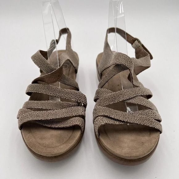 Dansko Women’s Strappy Sandals 40(9.5-10) Pebble LeatherTan Summer Ankle Strap - Picture 2 of 16